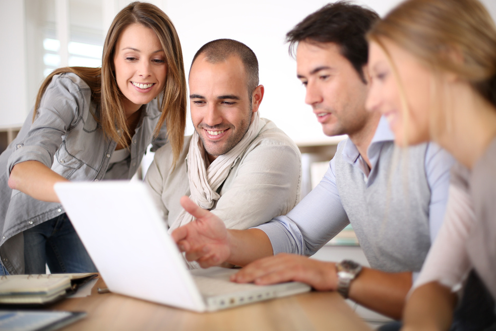 Group of young people in business meeting