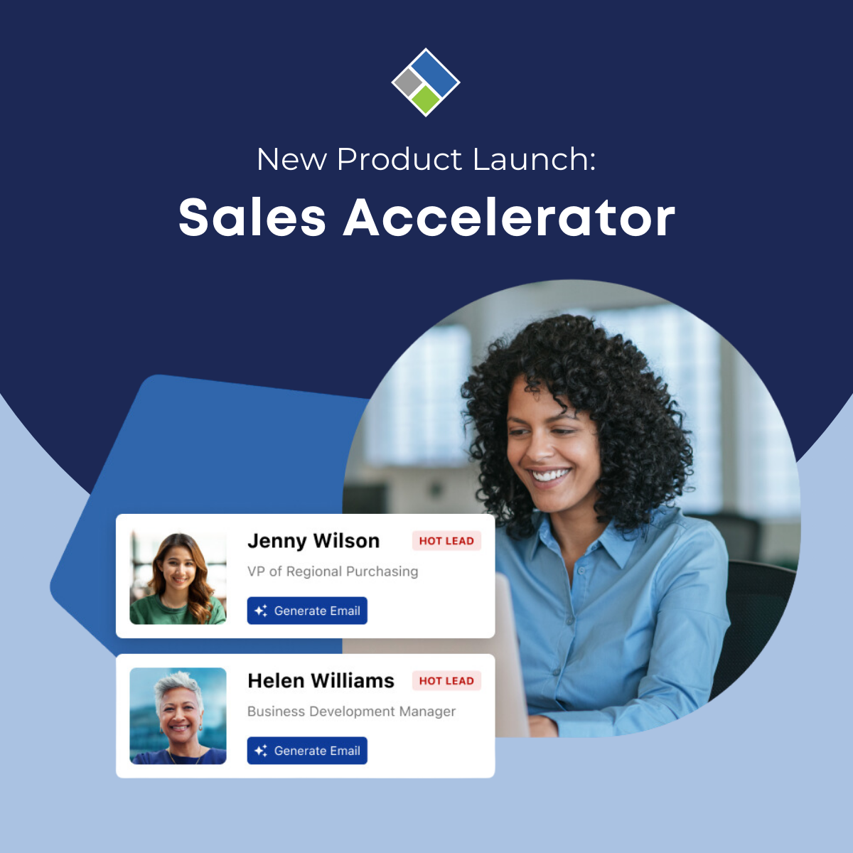 Sales Accelerator Launch Announcement from Map Your Show. Image shows a 